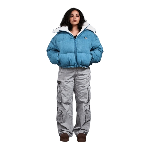 NineteenTwenty Ultimate Bomber Vintage Denim Sz Med Reversible Convertible New - Picture 2 of 16